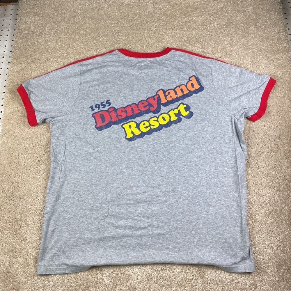 Disney Parks Disneyland Resort 1955 Ringer T-Shirt Gray Red XXL‎ Retro Castle